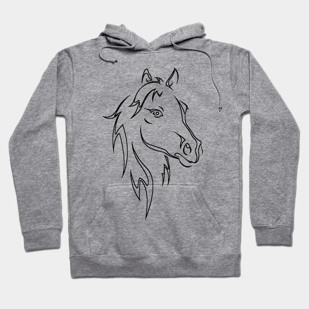 Horse Sketch Hoodie by GR-ART